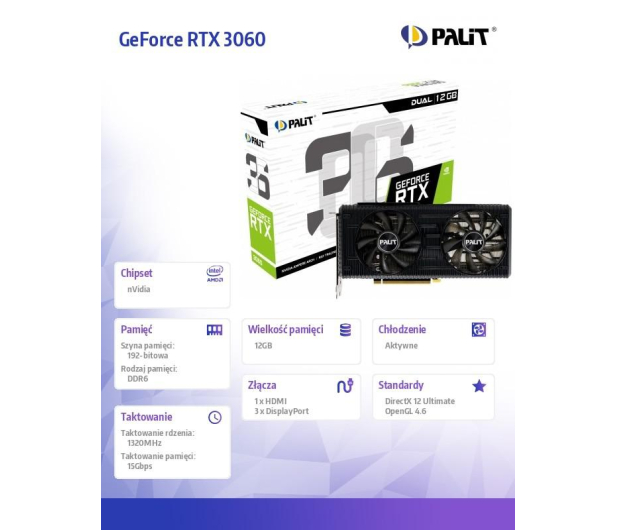 Palit GeForce RTX 3060 Dual LHR 12GB GDDR6 - 633455 - zdjęcie 11
